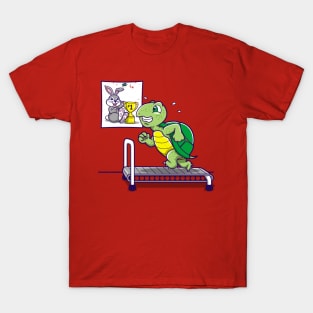 Motivation Funny Turtle Animal Gym Workout Cartoon T-Shirt